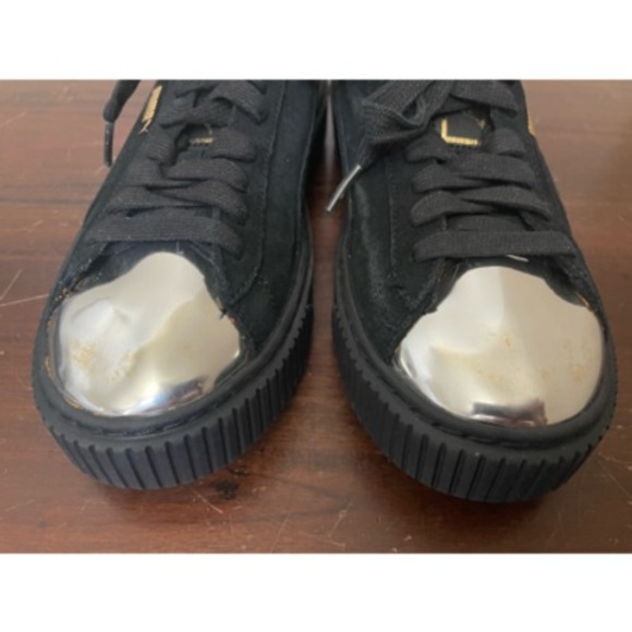 Puma Womens Sneaker Shoes Black Gold 36222202 Low Top Lace Up 8 M - Picture 8 of 8